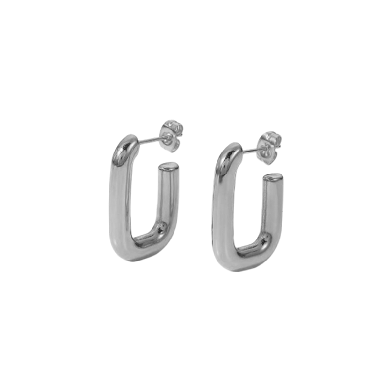 Brinco Argola Quadrada Geométrica Aberta