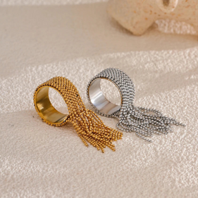 Anel Ajustável com Corrente e Tassel