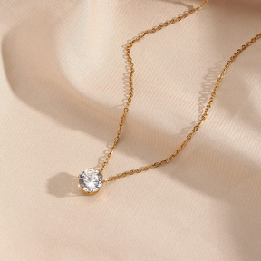 Colar Cordão de Ouro com Ponto de Luz de Cristal