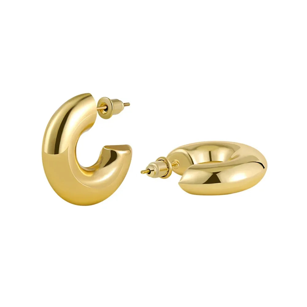 Brinco Estilo Ear Cuff com Furo Grosso com Design Circular