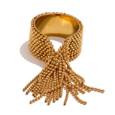 Anel Ajustável com Corrente e Tassel