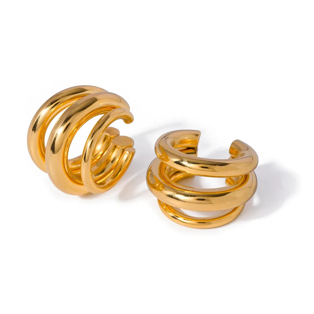 Brinco Ear Cuff Três Camadas