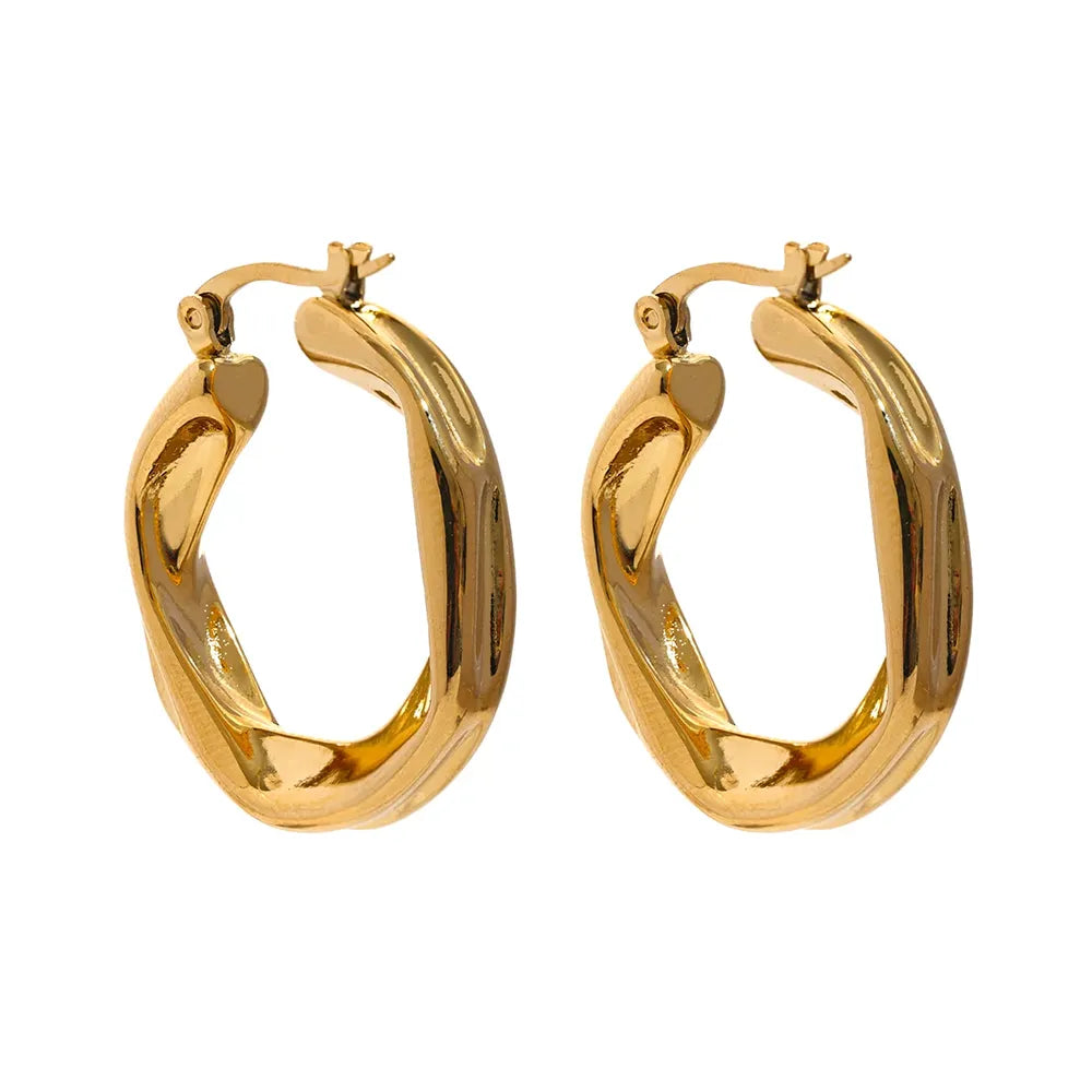 Brinco Hoop Argola Irregular Abstrata