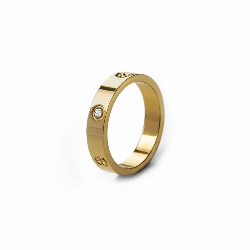 Anel Classic Cristal Inspiração Banhado em Ouro