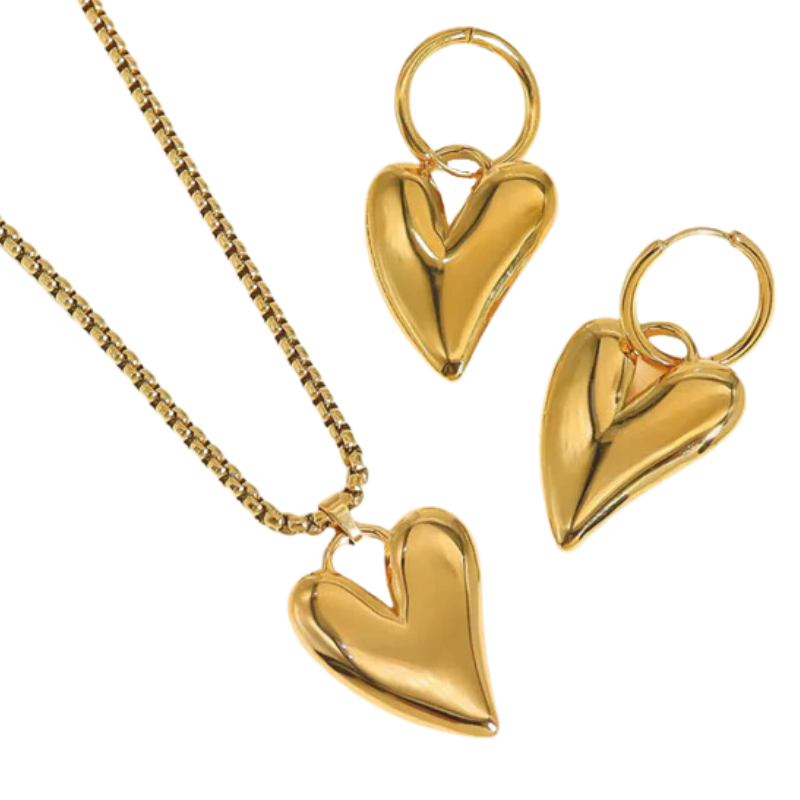 Conjunto Coração Dourado [Compre 1 Leve 2]