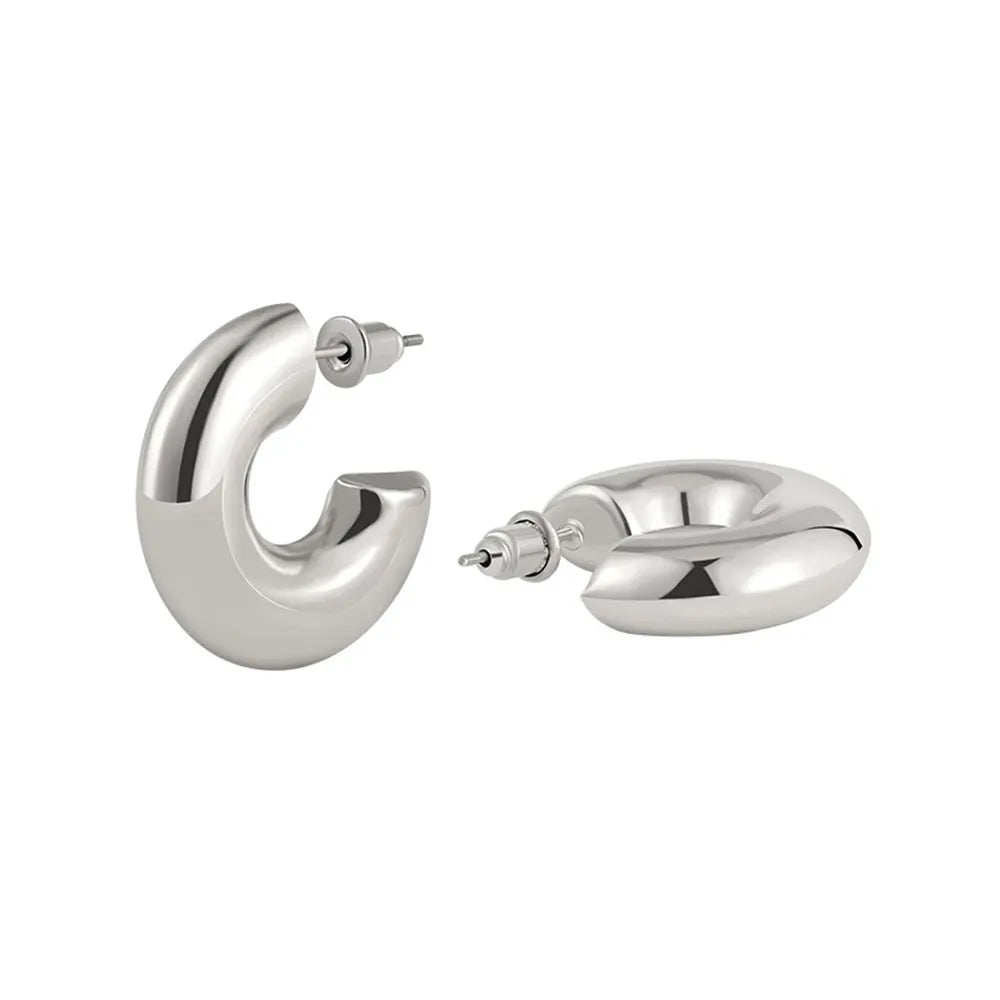 Brinco Estilo Ear Cuff com Furo Grosso com Design Circular