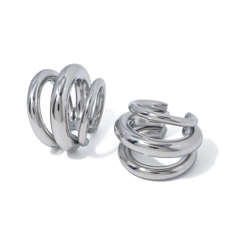 Brinco Ear Cuff Três Camadas