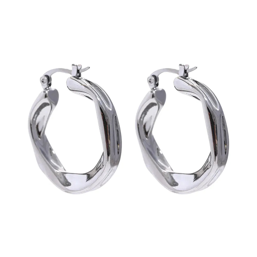 Brinco Hoop Argola Irregular Abstrata