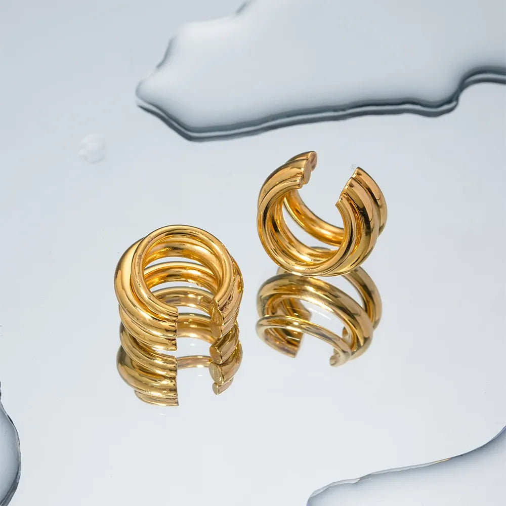 Brinco Ear Cuff Três Camadas