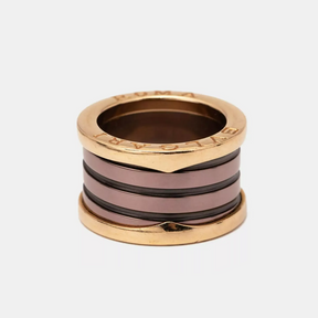 Anel Preto Romano com Ouro Rosa