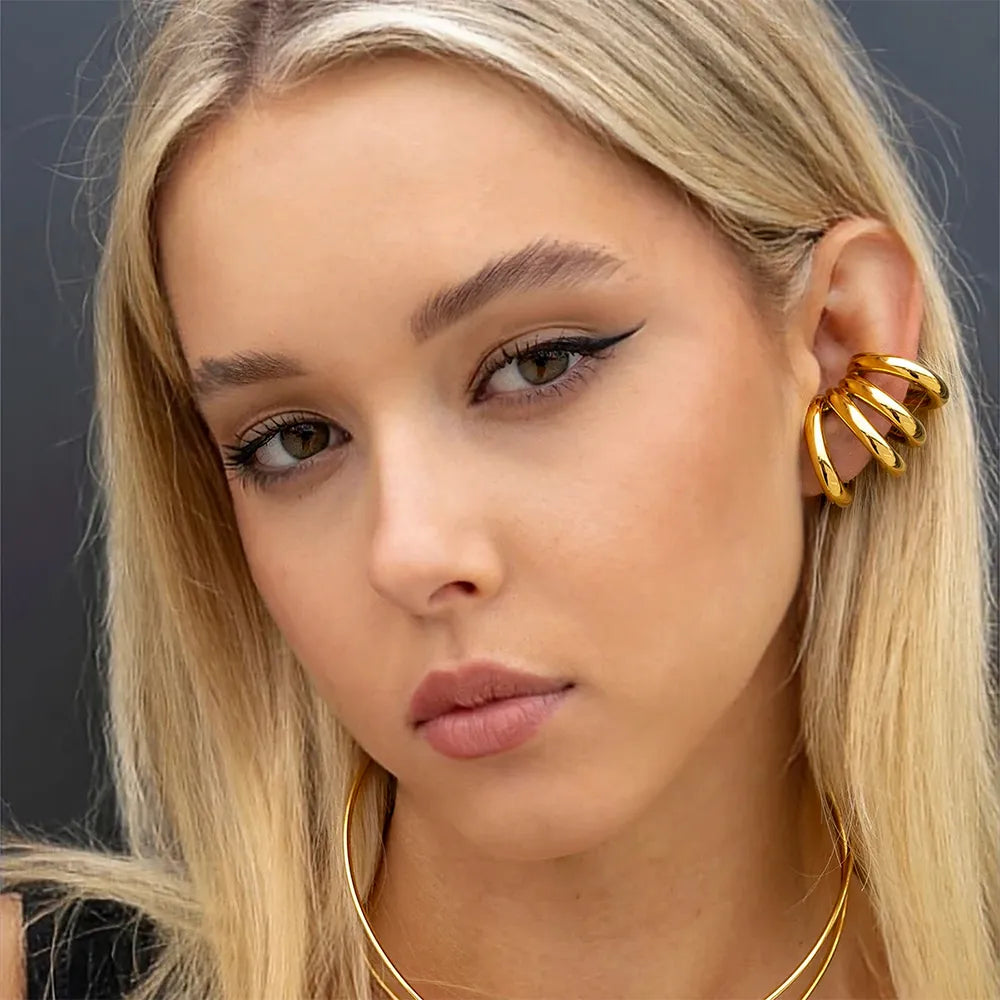 Brinco Ear Cuff Quatro Camadas