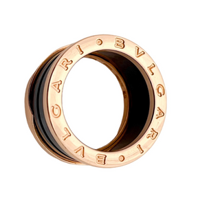 Anel Preto Romano com Ouro Rosa
