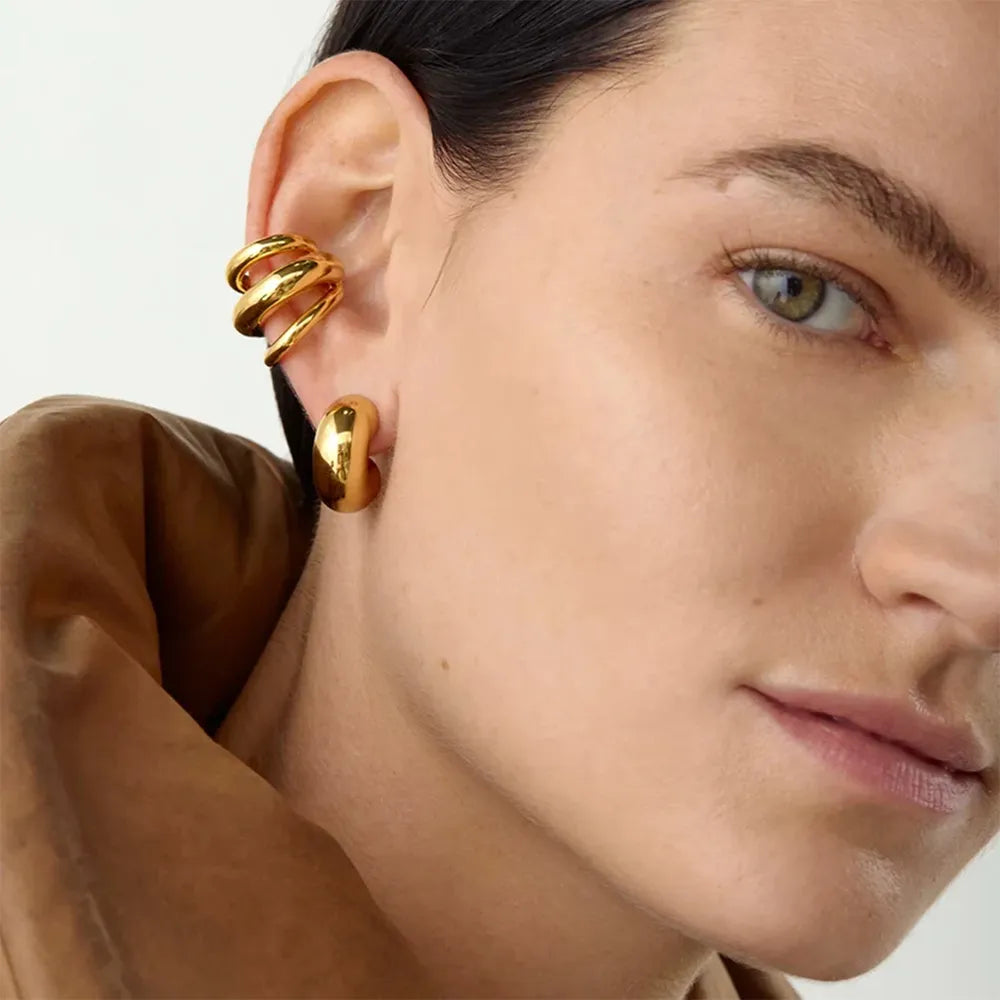 Brinco Ear Cuff Três Camadas