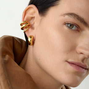 Brinco Ear Cuff Três Camadas