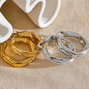 Brinco Hoop Argola Irregular Abstrata