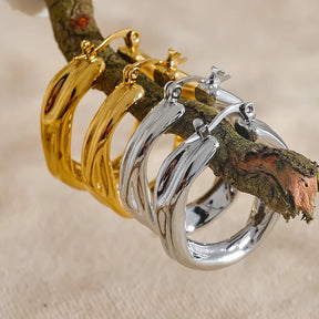 Brinco Hoop Argola Irregular Abstrata