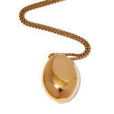 Colar Longo Minimalista com Pingente Oval
