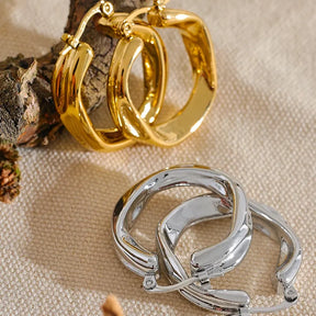 Brinco Hoop Argola Irregular Abstrata