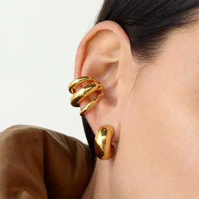 Brinco Ear Cuff Três Camadas