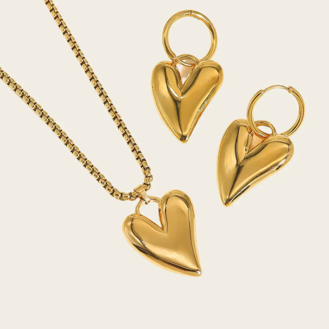 Conjunto Coração Dourado [Compre 1 Leve 2]