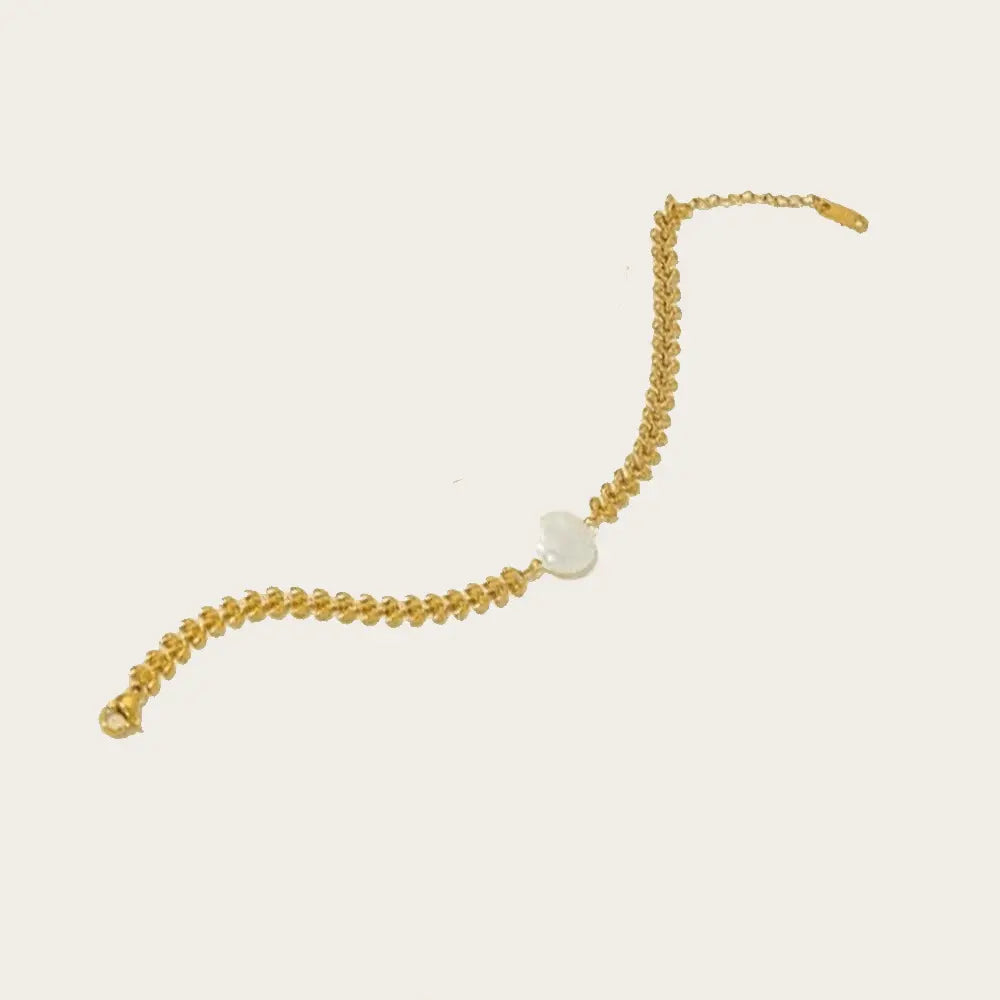 Conjunto Pulseira e Colar de Louros Dourados com Pérola [Compre 1 Leve 2]