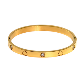 Pulseira Love com Coração Cravejada de Zircônia