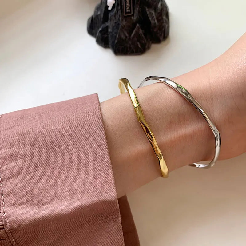 Pulseira Bangles Textura Irregular