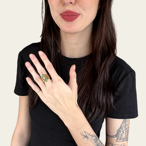 Anel Largo com Turquesa Africana