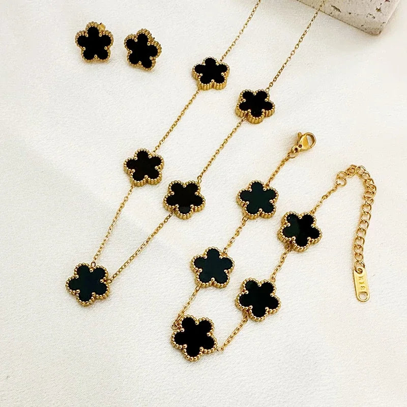 Conjunto Alhambra - Colar, Brinco e Pulseira