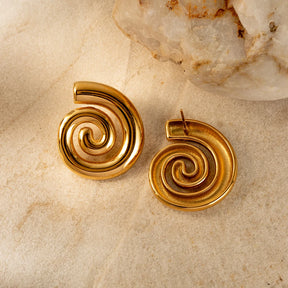 Brinco Caracol Hoop Vazado em Espiral