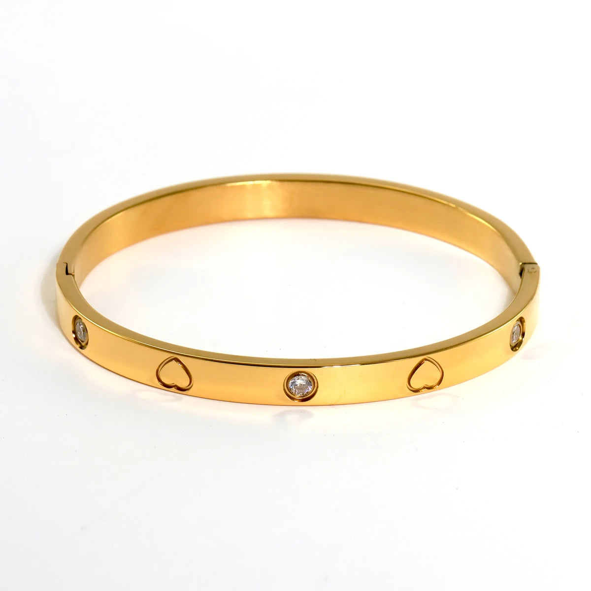 Pulseira Love com Coração Cravejada de Zircônia