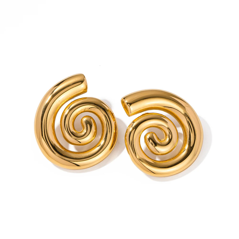Brinco Caracol Hoop Vazado em Espiral
