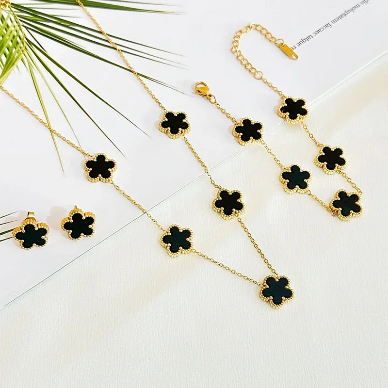 Conjunto Alhambra - Colar, Brinco e Pulseira
