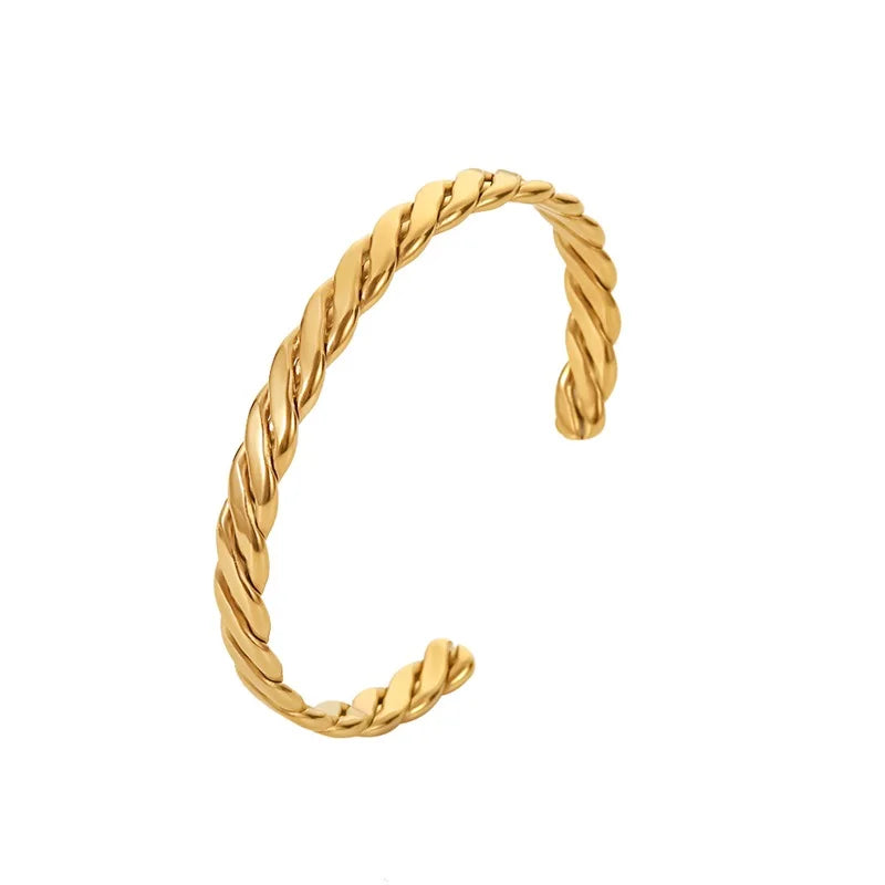 Pulseira Chunky de Corrente Cubana Entrelaçada