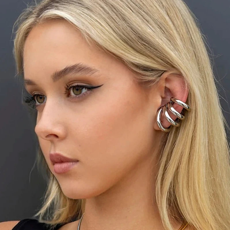 Brinco Ear Cuff Quatro Camadas