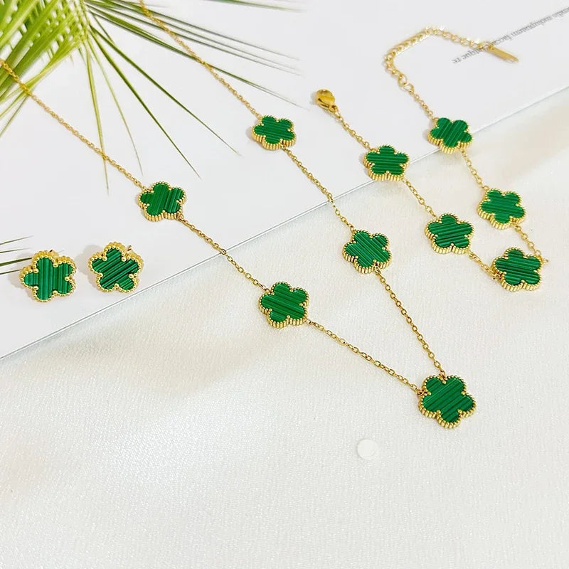 Conjunto Alhambra - Colar, Brinco e Pulseira