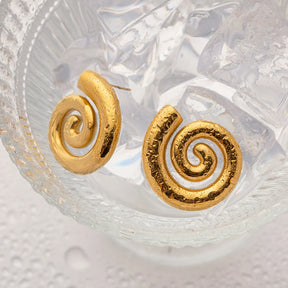 Brinco Caracol Hoop Vazado em Espiral