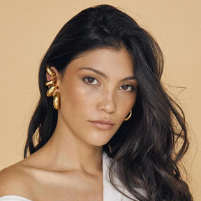 Brinco Ear Cuff sem Furo Grosso com Design Circular