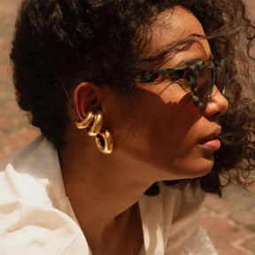 Brinco Ear Cuff sem Furo Grosso com Design Circular