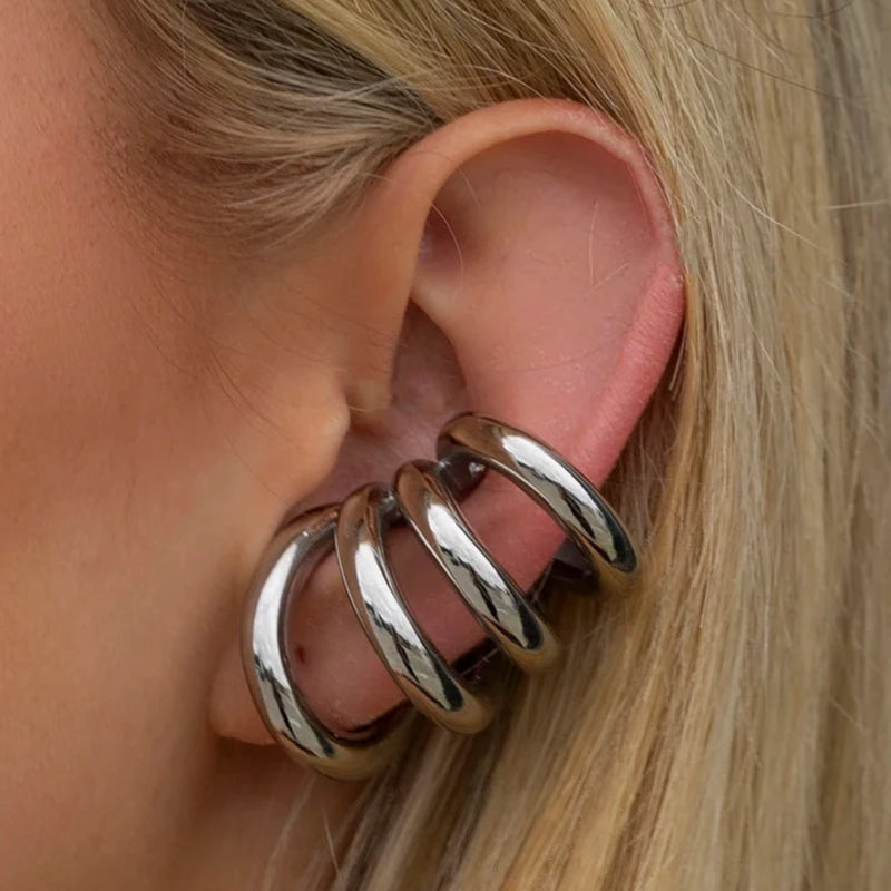 Brinco Ear Cuff Quatro Camadas