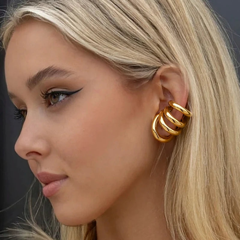Brinco Ear Cuff Quatro Camadas