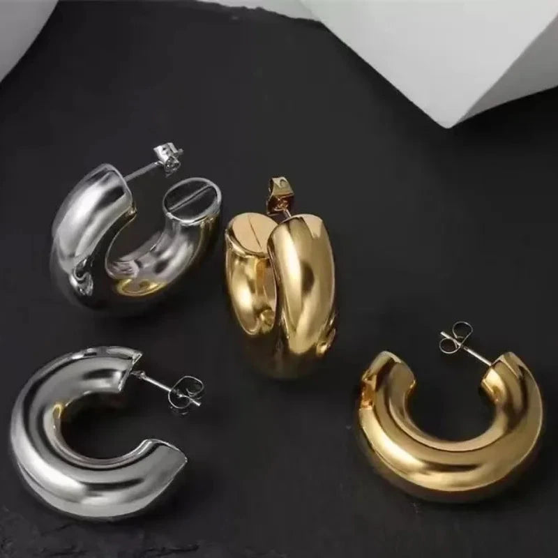 Brinco Ear Cuff sem Furo Grosso com Design Circular