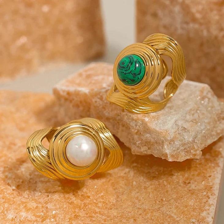 Anel Ninho Abostrato com Pedra Natural - Beverly Joias