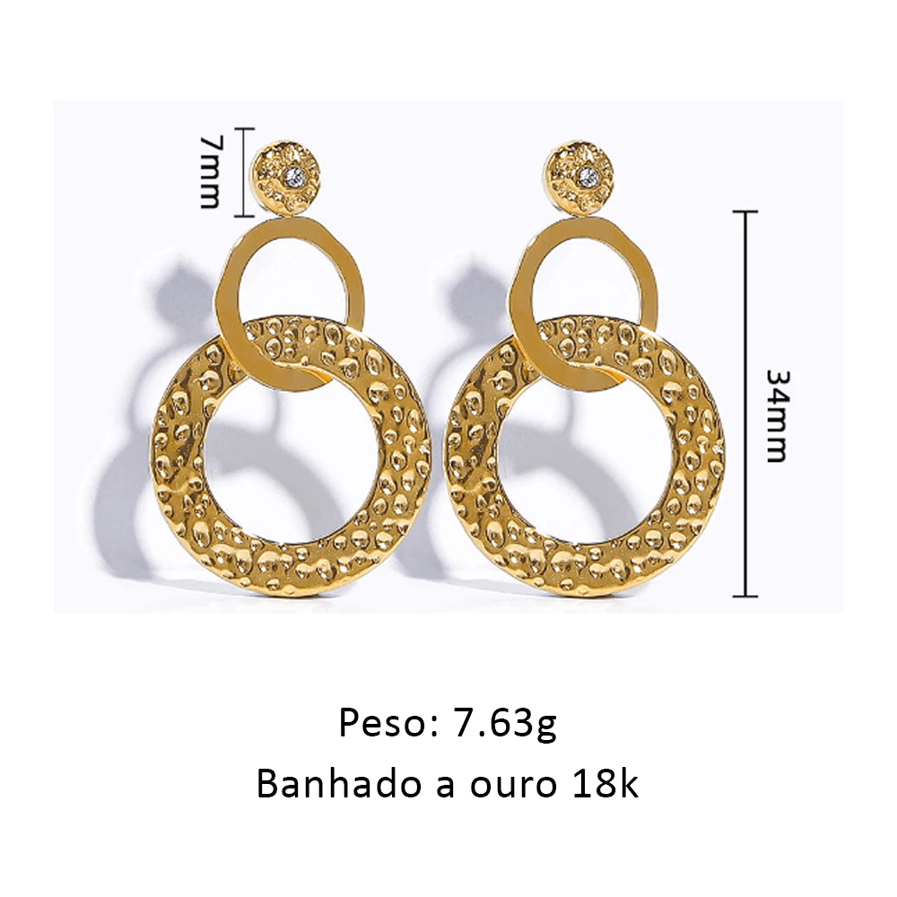 Brinco Argolas de Elo Duplo - Beverly Joias