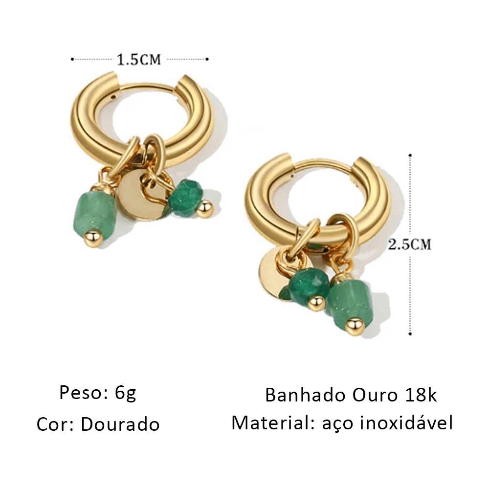 Brinco Chaveiro Com Pedras - Beverly Joias