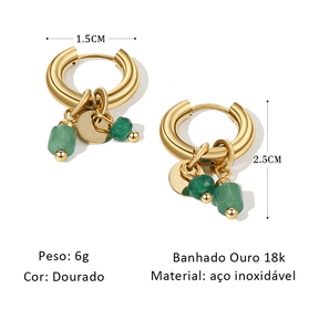 Brinco Chaveiro Com Pedras - Beverly Joias