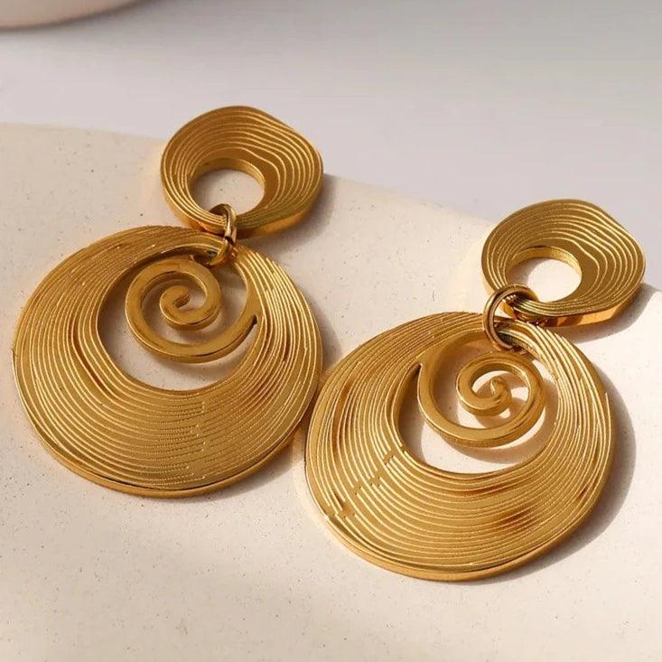 Brinco Espiral Pendurada - Beverly Joias