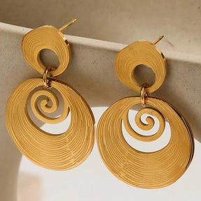 Brinco Espiral Pendurada - Beverly Joias