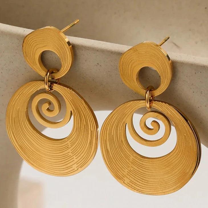 Brinco Espiral Pendurada - Beverly Joias