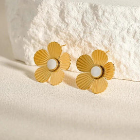 Brinco Flor com Pérola - Beverly Joias